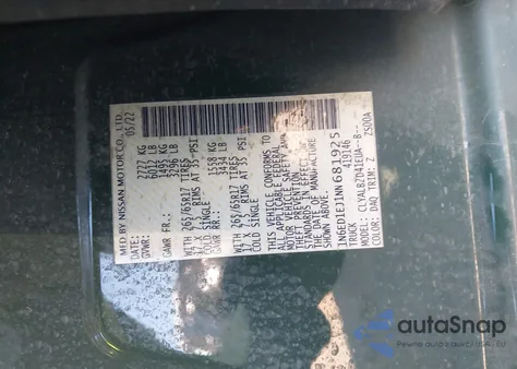 2022 Nissan Frontier Sv 4X2 z USA, uszkodzony, nr VIN 1N6ED1EJ1NN681925